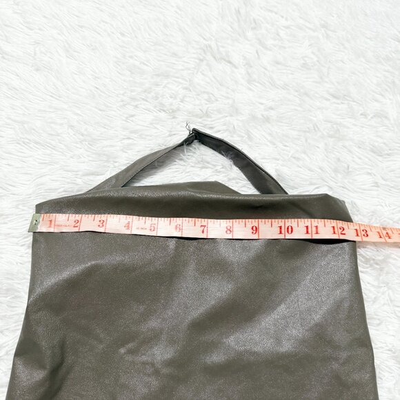 Women Forever 21 Halter Open Back Faux Leather Mini Dress in Olive Brown Medium - Picture 3 of 7